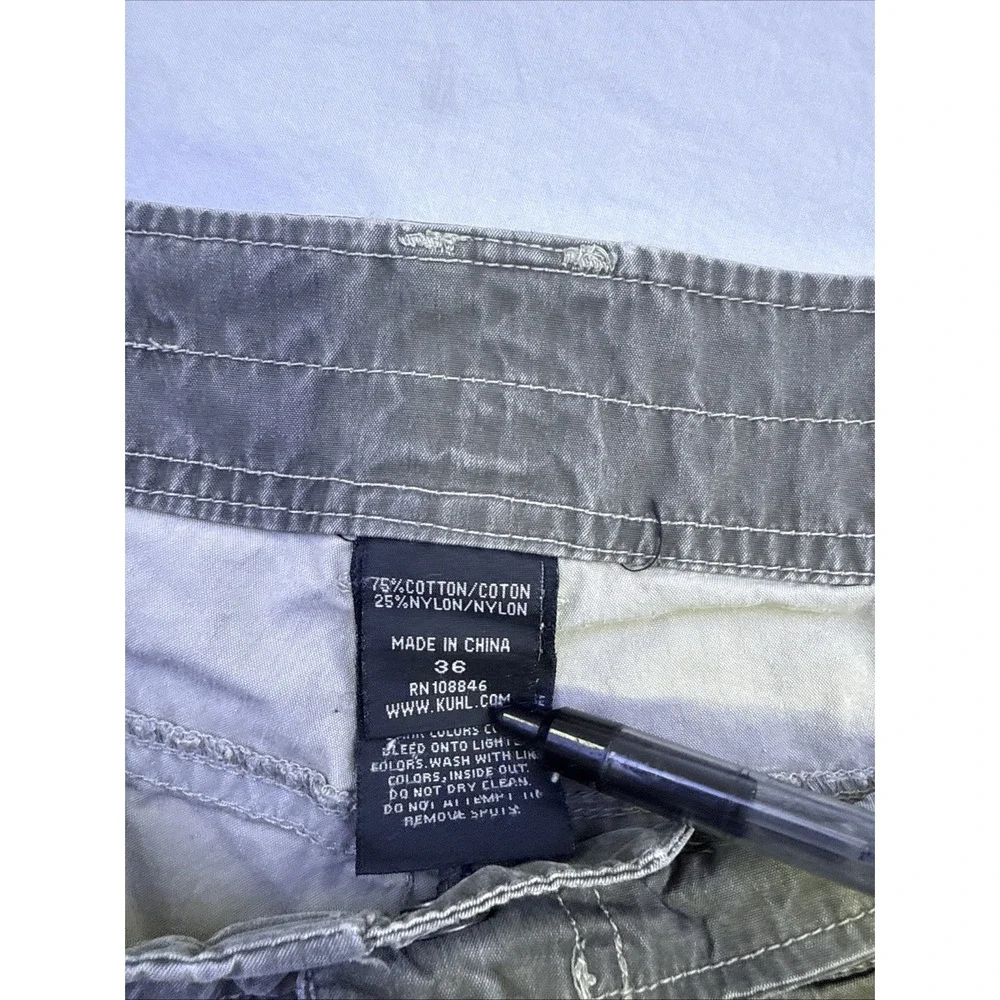Kuhl  SHORTS MENS 36  BRN GRAY Vintage Patina Dye Hiking, Climbing, Rock